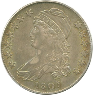 image for: 1807 50c Capped Bust PCGS/CAC AU55
