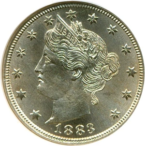 image for: 1883 5c No Cents NGC MS67