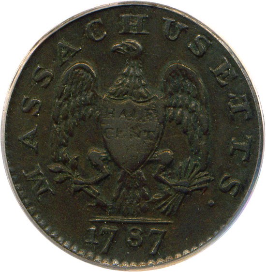 image for: 1787 1/2 C Massachusetts PCGS XF40