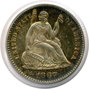 image for: 1867 H10C PCGS/CAC Proof 65 Cameo