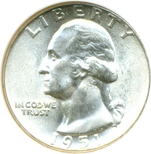 image for: 1951 25c NGC MS66