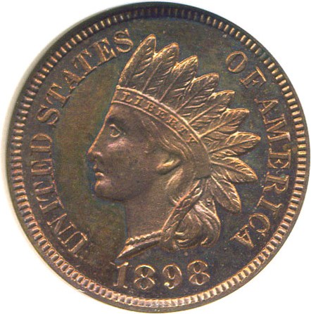 image for: 1898 1c  NGC Proof 65 RB