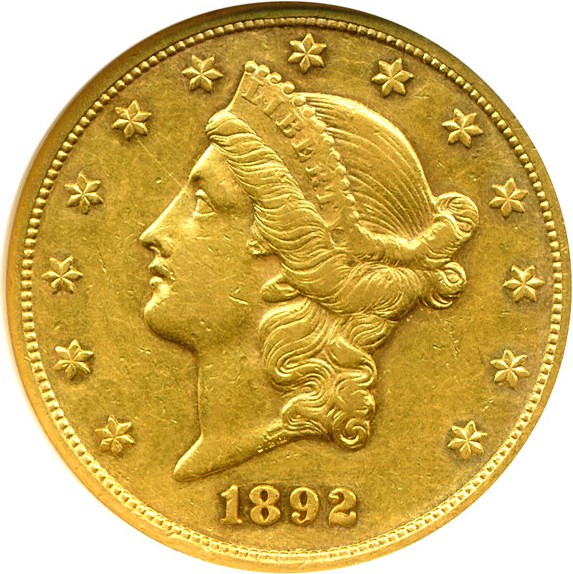 image for: 1892 $20  NGC XF45 