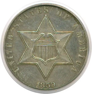image for: 1859 3cS PCGS Proof 62