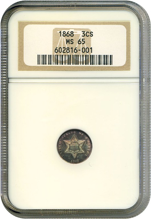 image for: 1868 3cS  NGC MS65 