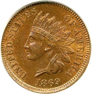 image for: 1869 1c PCGS MS64 RB