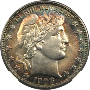 image for: 1908-S 50c NGC MS64 * Color *