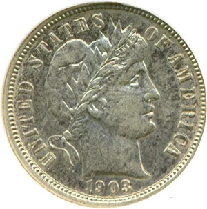 image for: 1903-O 10c DGS AU53 (Lightly Cleaned)