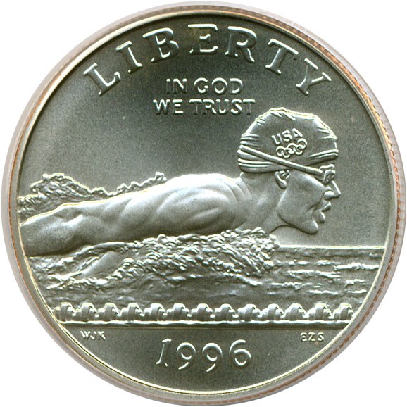 image for: 1996-S 50c Olympic Swimming PCGS MS70 