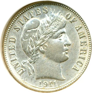 image for: 1911-D 10c DGS AU55 (Lightly Cleaned)