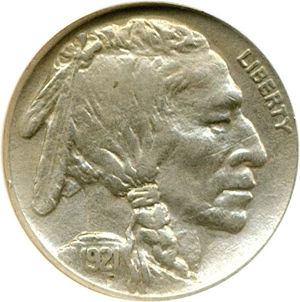 image for: 1921 5c DGS AU50 (Cleaned, Light Scratch Obverse)