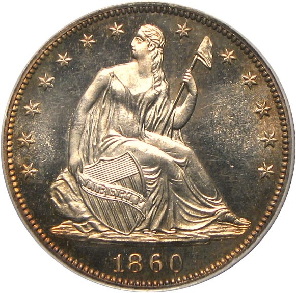 image for: 1860 50c  PCGS/CAC Proof 64 Cameo