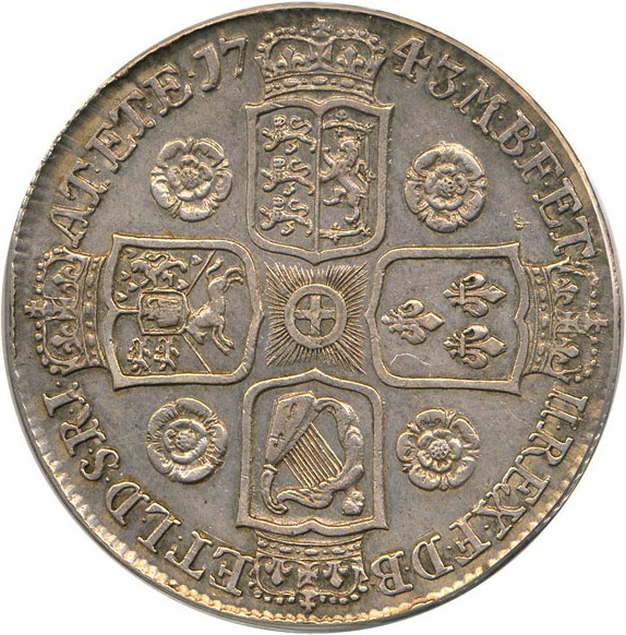image for: Great Britain: 1743 Crown  PCGS XF45   