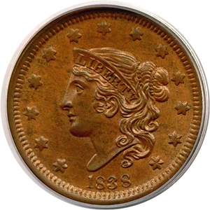 image for: 1838 1c PCGS MS65 BN