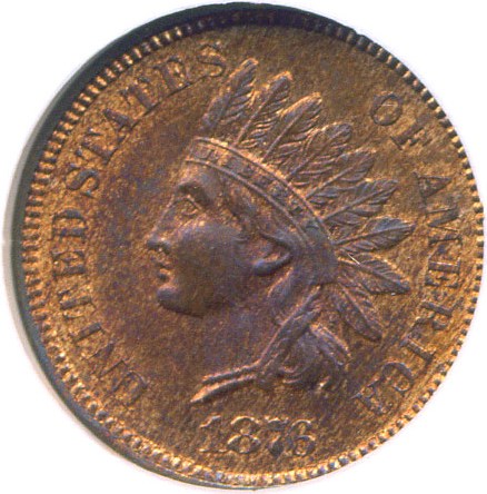 image for: 1876 1c  NGC MS65 RB