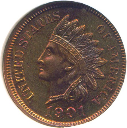 image for: 1901 1c  NGC/CAC Proof 65 RB