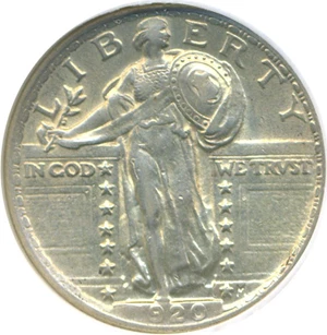 image for: 1920 25c DGS AU50 (Cleaned)