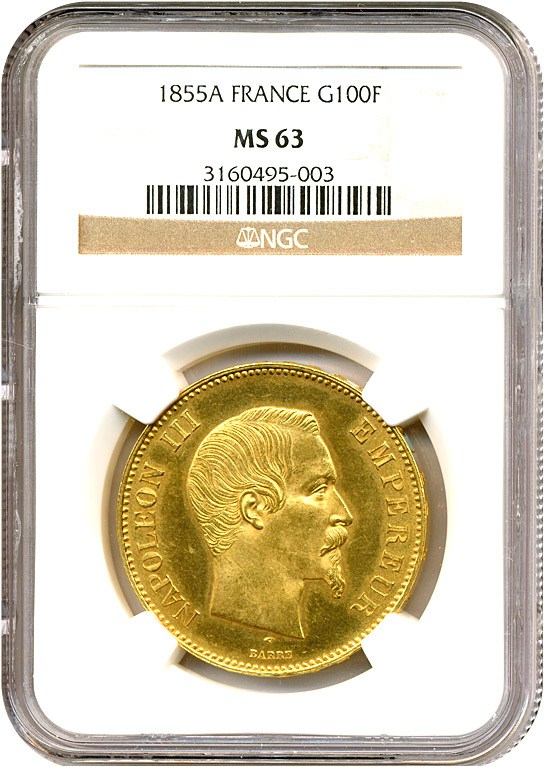 1855-A     100 Fr MS (KM-786.1) thumbnail 2