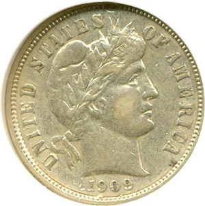 image for: 1909-S 10c DGS AU50 (Cleaned)