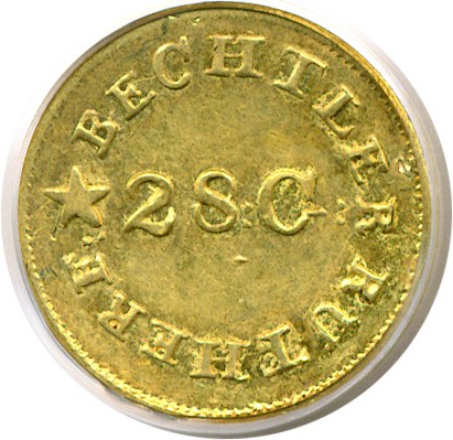 image for: C. Bechtler G$1 N REVERSED PCGS MS61