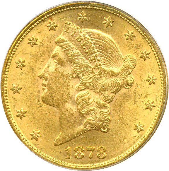 image for: 1878 $20  PCGS/CAC MS61 
