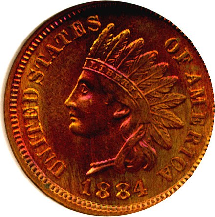 image for: 1884 1c DGS AU58 (Cleaned)