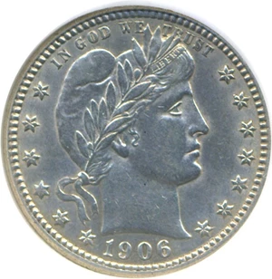 image for: 1906-D 25c DGS AU55 (Cleaned)