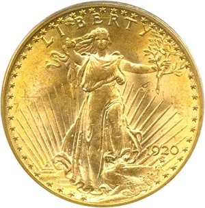 image for: 1920 $20 PCGS MS63