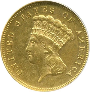 image for: 1868 $3 NCS AU Details (Improperly Cleaned)
