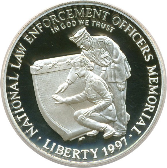 image for: 1997-P $1 Law Enforcement/Officers Mem. PCGS Proof 70 DCameo