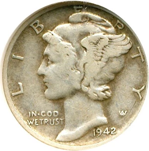 image for: 1942/1-D 10c NGC VF20