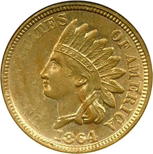image for: 1864 1c Copper Nickel, Struck Thru Debris DGS MS60