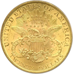 image for: 1889 $20 PCGS MS62