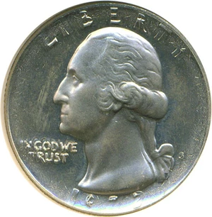 image for: 1972-S 25c Obverse Double Struck ANACS Proof 64 Obv.Cameo