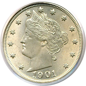 image for: 1901 5c PCGS MS64