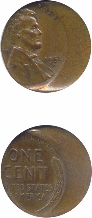 image for: 1951-D 1c NGC MS63 BN *Mint Error - Struck 35% Off Center*