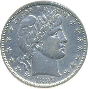 image for: 1897-S 50c DGS AU50 (Whizzed)