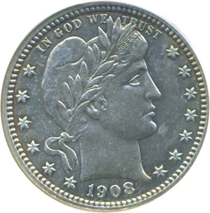 image for: 1908-O 25c DGS AU55 (Lightly Cleaned)