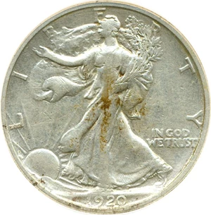 image for: 1920-S 50c DGS VF25 (Cleaned, Scratched)