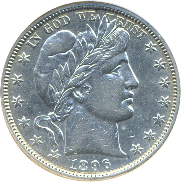 image for: 1896-O 50c DGS AU53  (Cleaned)