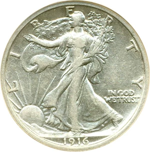 image for: 1916 50c DGS XF45 (Cleaned)