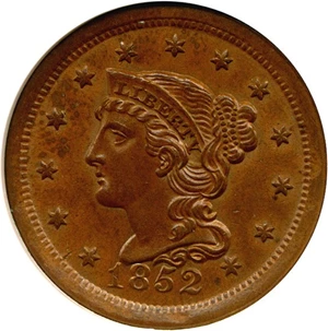 image for: 1852 1c NGC MS62 BN