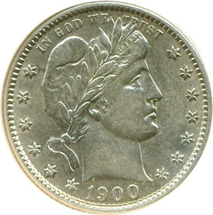 image for: 1900-O 25c DGS AU53 (Lightly Cleaned)