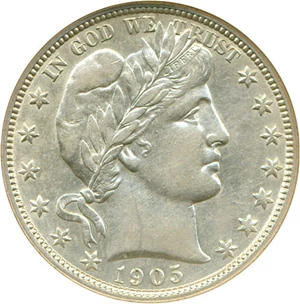 image for: 1905-S 50c DGS AU55 (Cleaned)