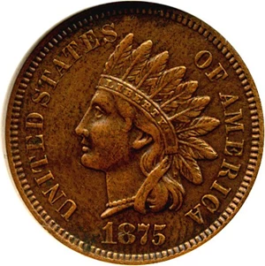 image for: 1875 1c DGS AU50 (Cleaned)
