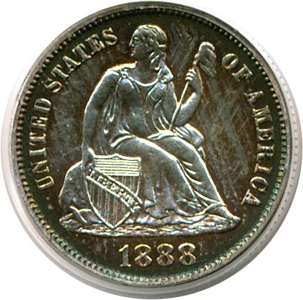 image for: 1888 10c  PCGS Proof 63 *Color*