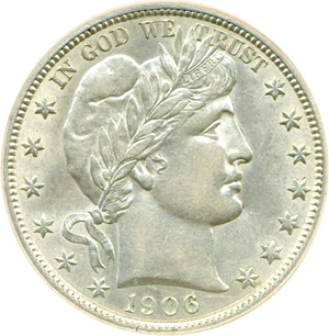 image for: 1906 50c DGS AU58 (Lightly Cleaned)