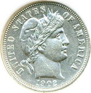 image for: 1902-O 10c DGS AU55 (Cleaned)