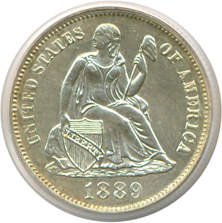 image for: 1889 10c  PCGS Proof 63