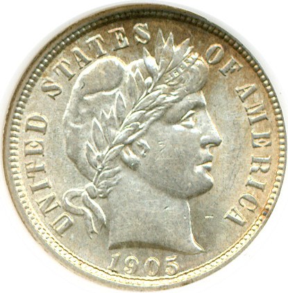 image for: 1905 10c DGS AU55  (Lightly Cleaned)